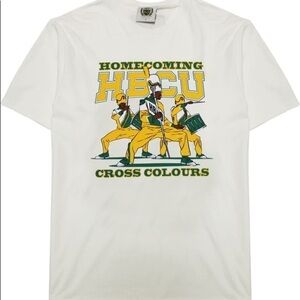 HBCU New With Tags Clothing Without Prejudice White Cross Colours T Shirt Medium